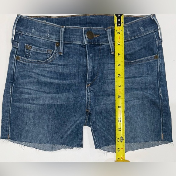 True Religion Cora Women's cut off Distressed Denim Blue Jean Shorts size 25 - Picture 11 of 12